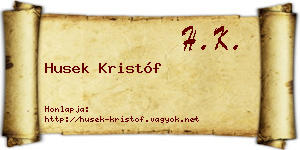 Husek Kristóf névjegykártya